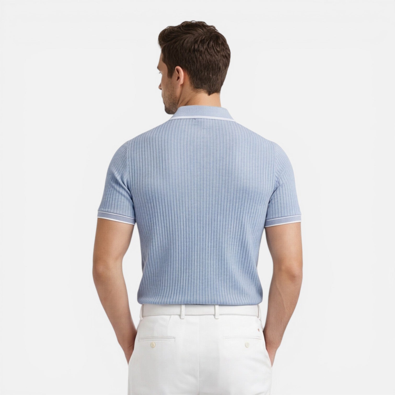 Men's Slim Fit Knit Polo Shirt | Breathable Summer Classic for Casual Wear