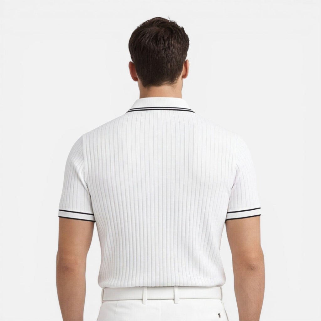 Men's Slim Fit Knit Polo Shirt | Breathable Summer Classic for Casual Wear