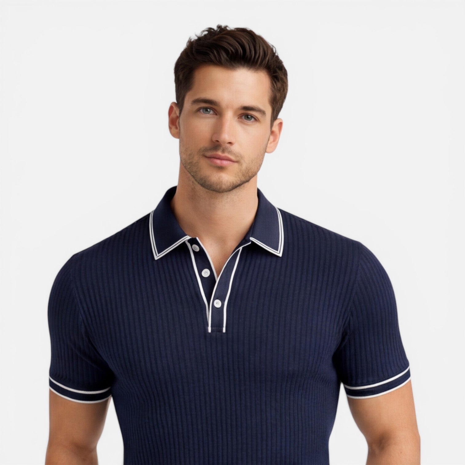 Men's Slim Fit Knit Polo Shirt | Breathable Summer Classic for Casual Wear