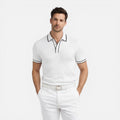 Men's Slim Fit Knit Polo Shirt | Breathable Summer Classic for Casual Wear
