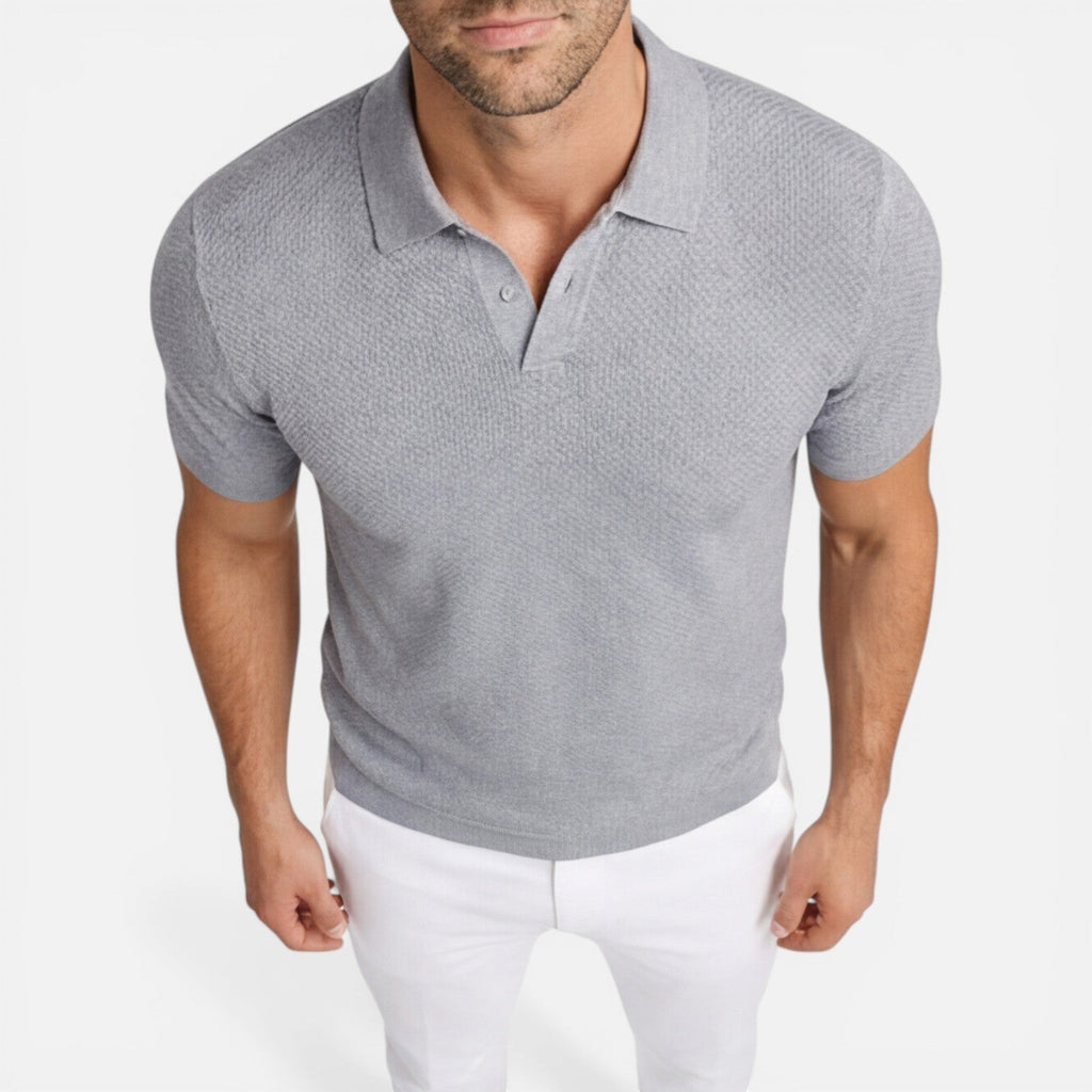Men's Slim Fit Knit Polo Shirt | Lightweight Breathable Casual Wear