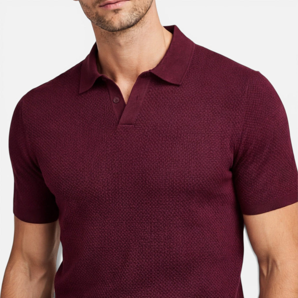 Men's Slim Fit Knit Polo Shirt | Lightweight Breathable Casual Wear