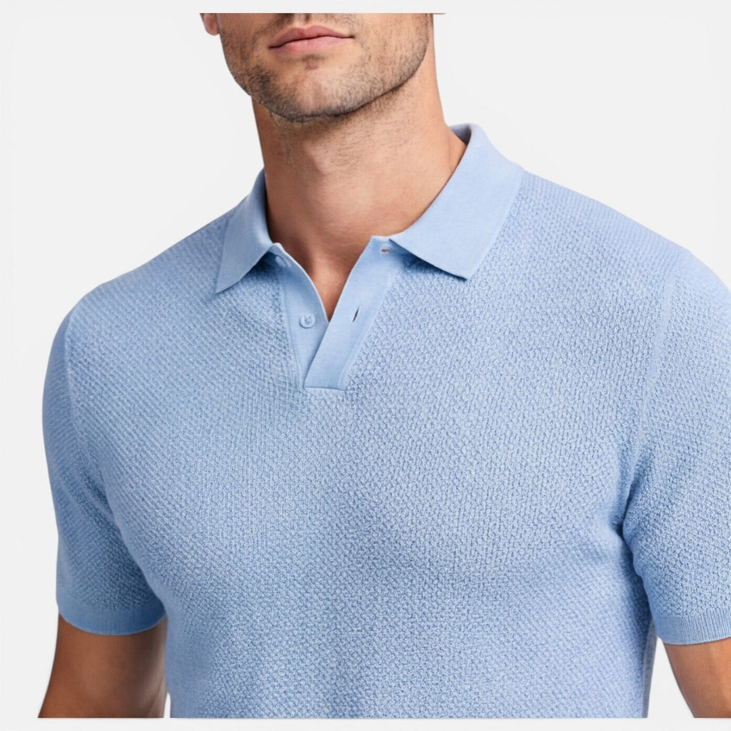 Men's Slim Fit Knit Polo Shirt | Lightweight Breathable Casual Wear