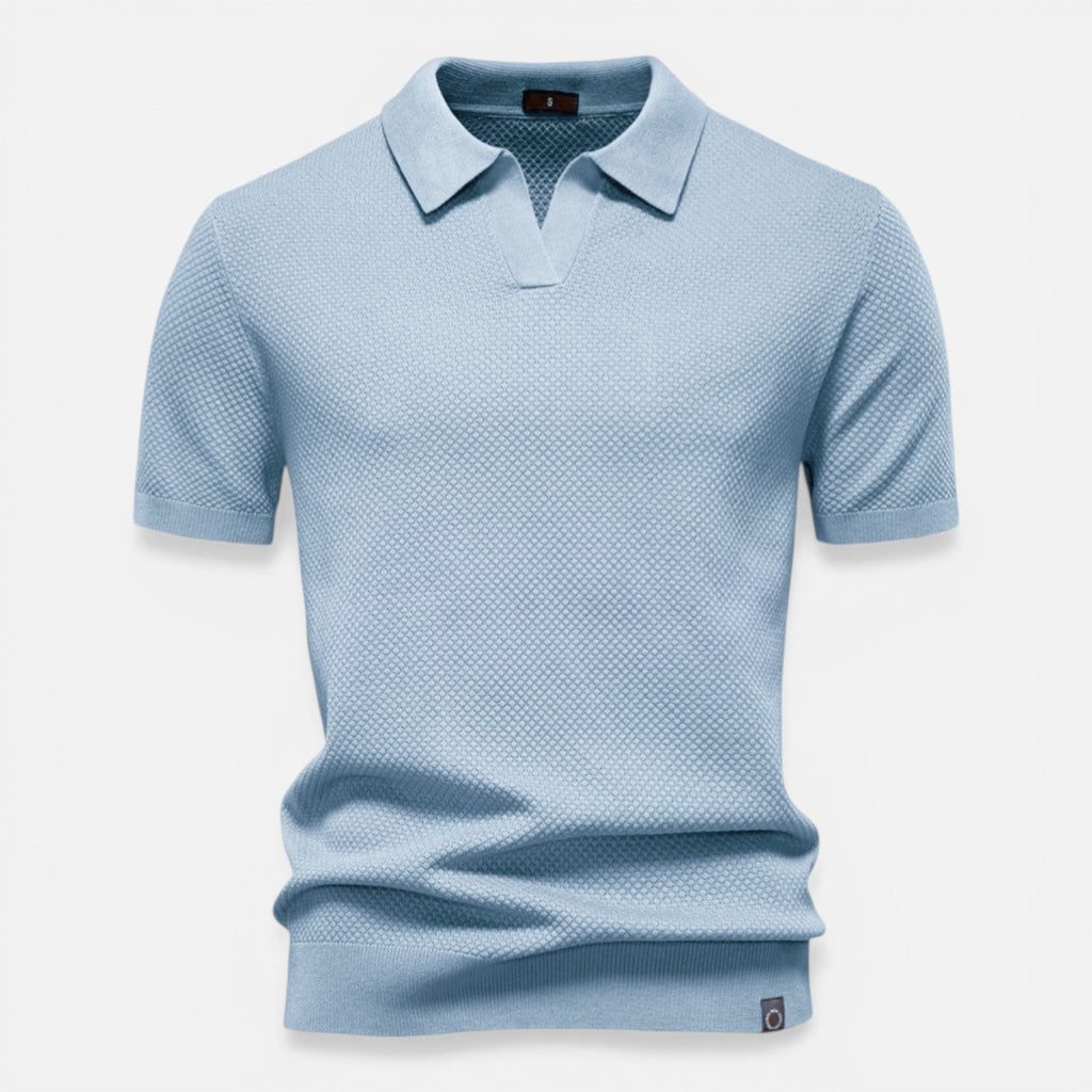 Men's Slim Fit Knit Polo Shirt | Lightweight Breathable Casual Wear