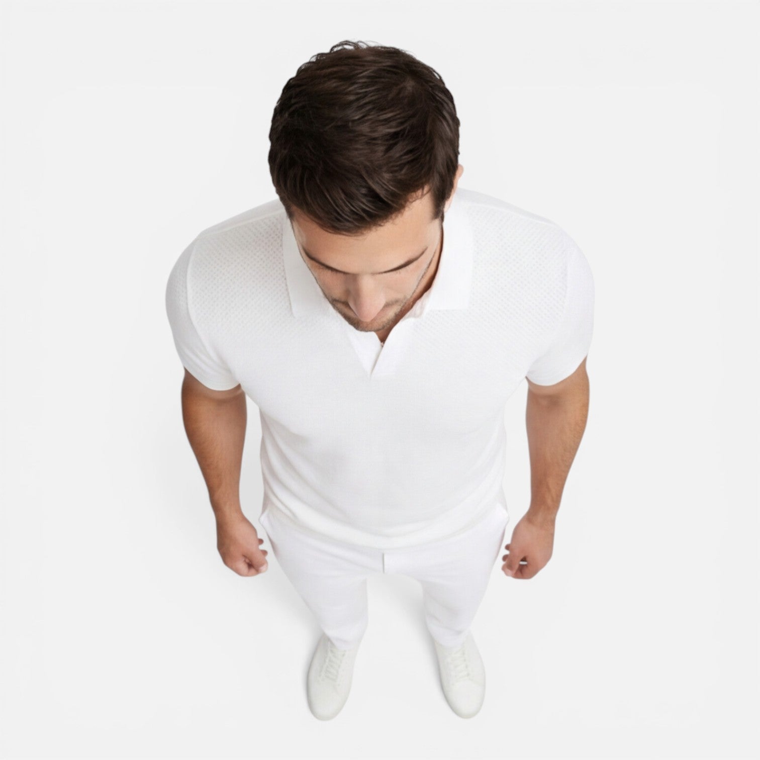 Men's Slim Fit Knit Polo Shirt | Lightweight Breathable Casual Wear