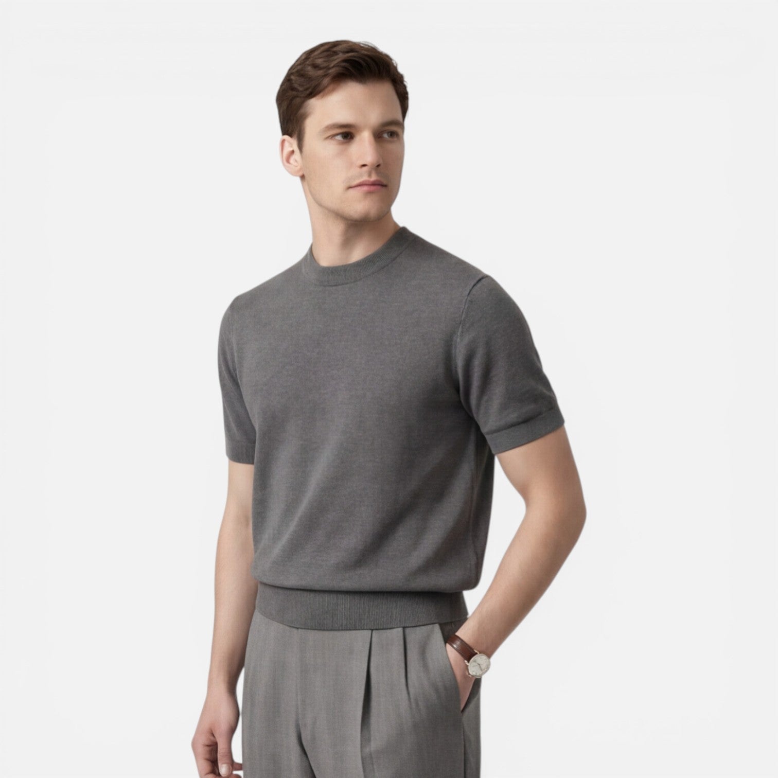 Men's Slim Fit Knit T-Shirt | Breathable Cotton | Summer Casual Wear