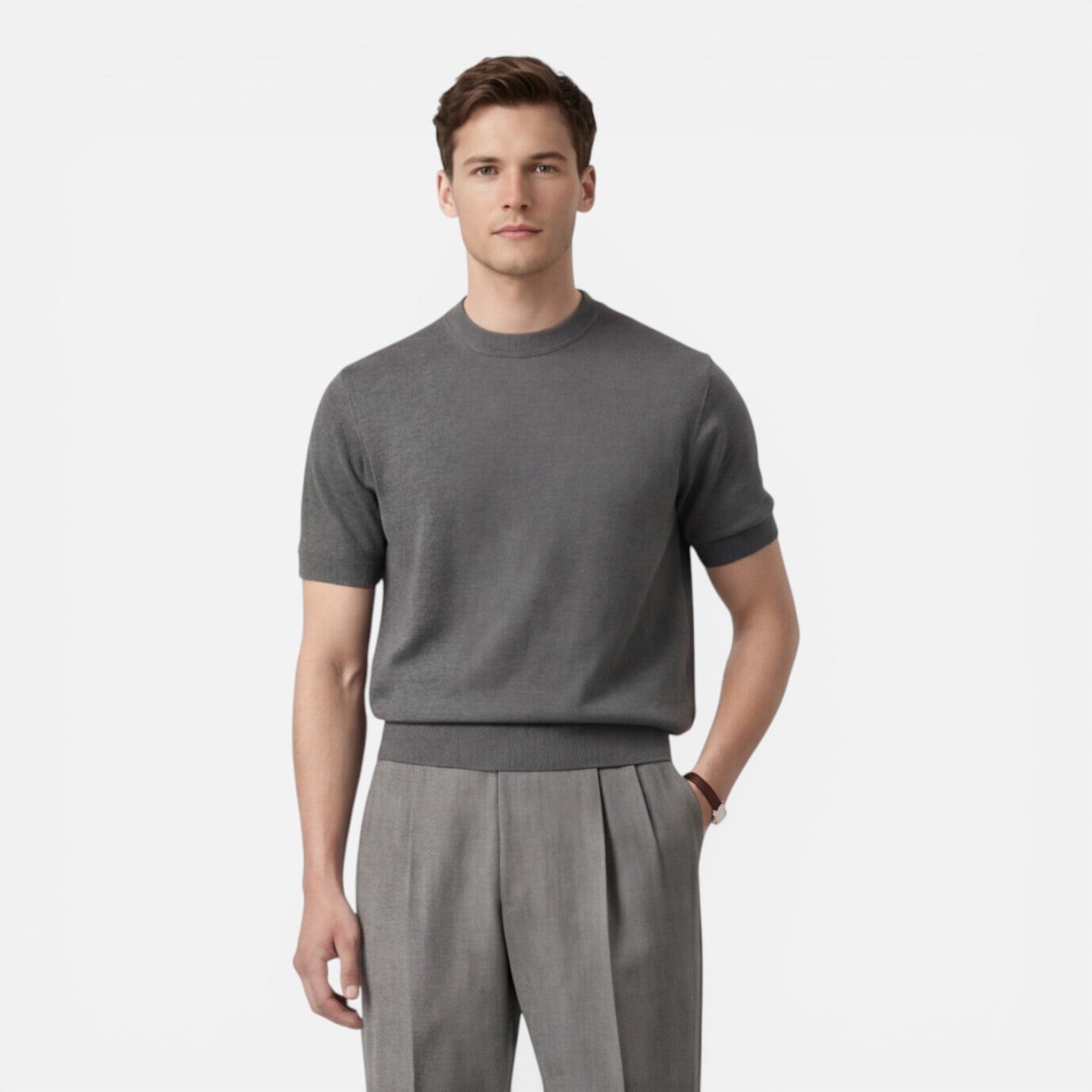 Men's Slim Fit Knit T-Shirt | Breathable Cotton | Summer Casual Wear