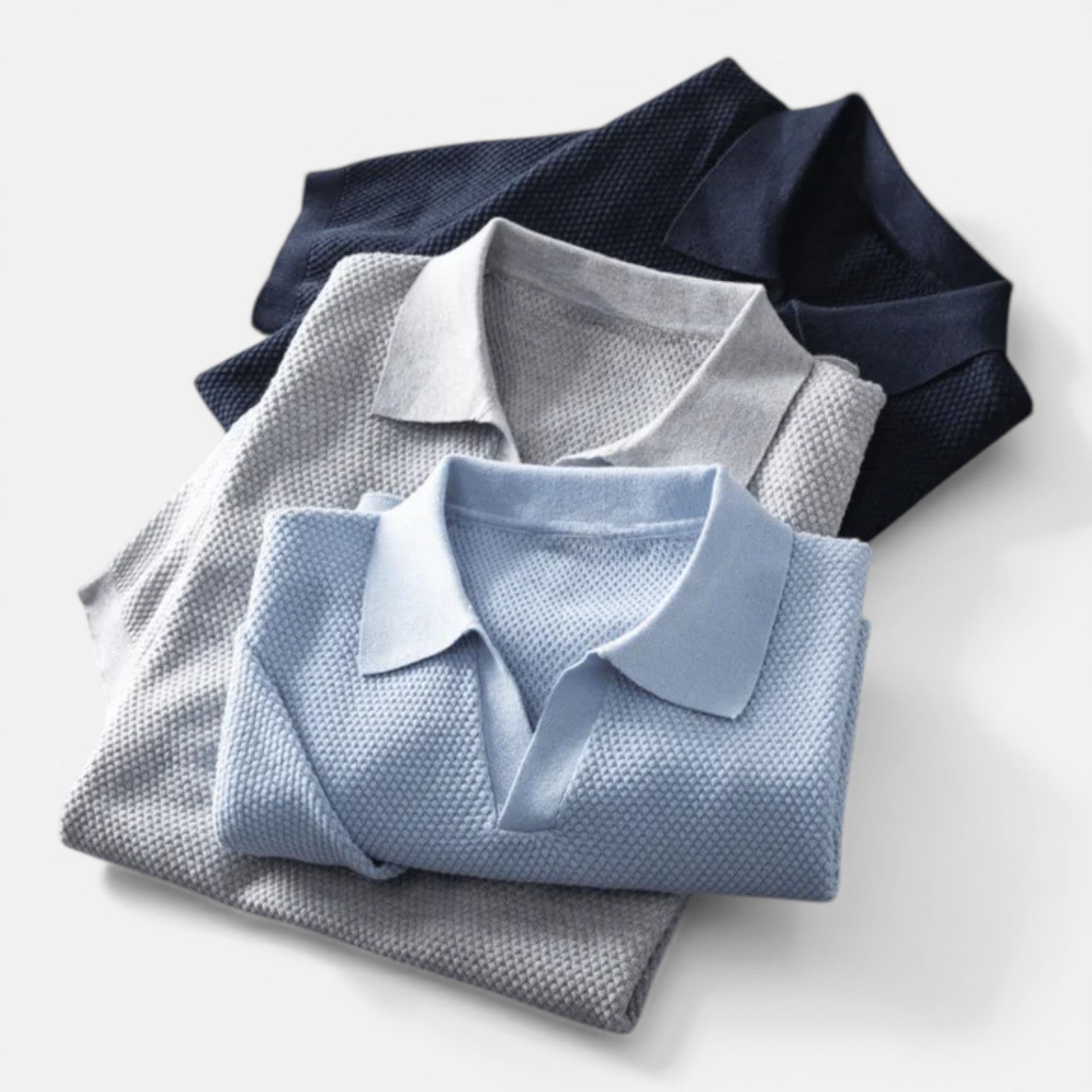 Men's Slim Fit Knitted Polo Shirt - Breathable Cotton - Classic Casual Wear
