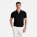 Men's Slim Fit Lightweight Breathable Knit Summer Polo Shirt
