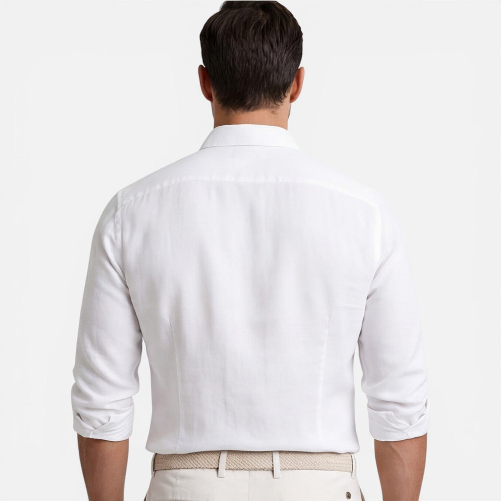 Men's Slim Fit Linen Cotton Blend Button Down Shirt - Breathable Casual Wear