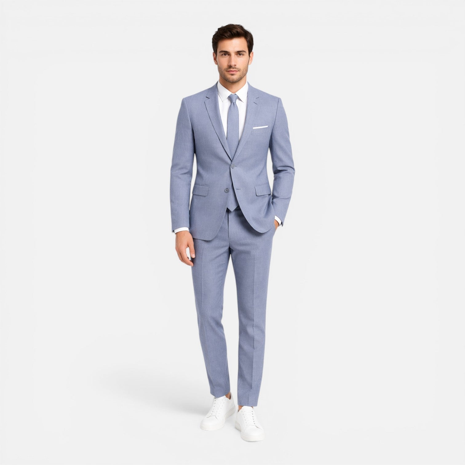 Men's Slim Fit Linen Suit for Wedding Guests - Formal Attire