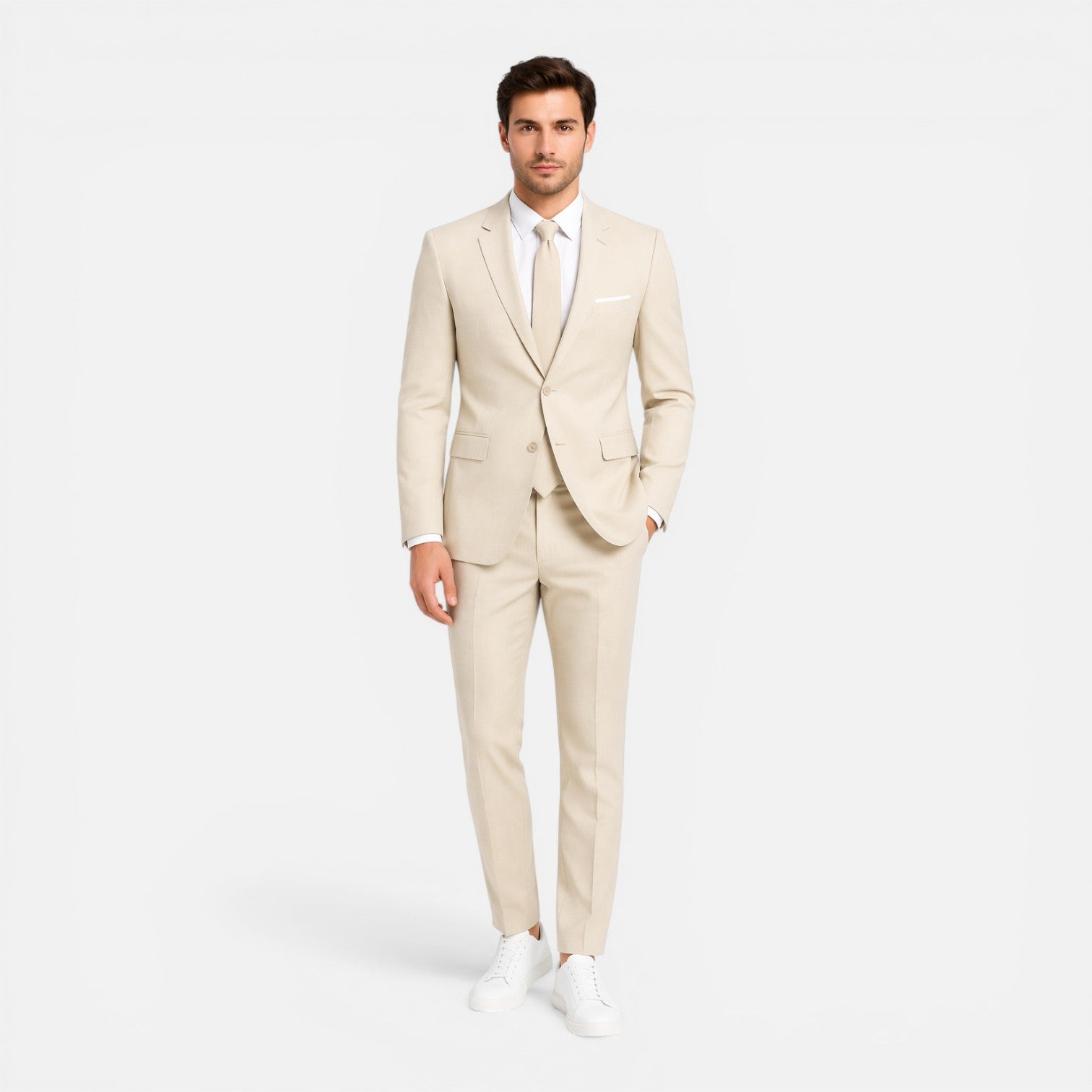 Men's Slim Fit Linen Suit for Wedding Guests - Formal Attire