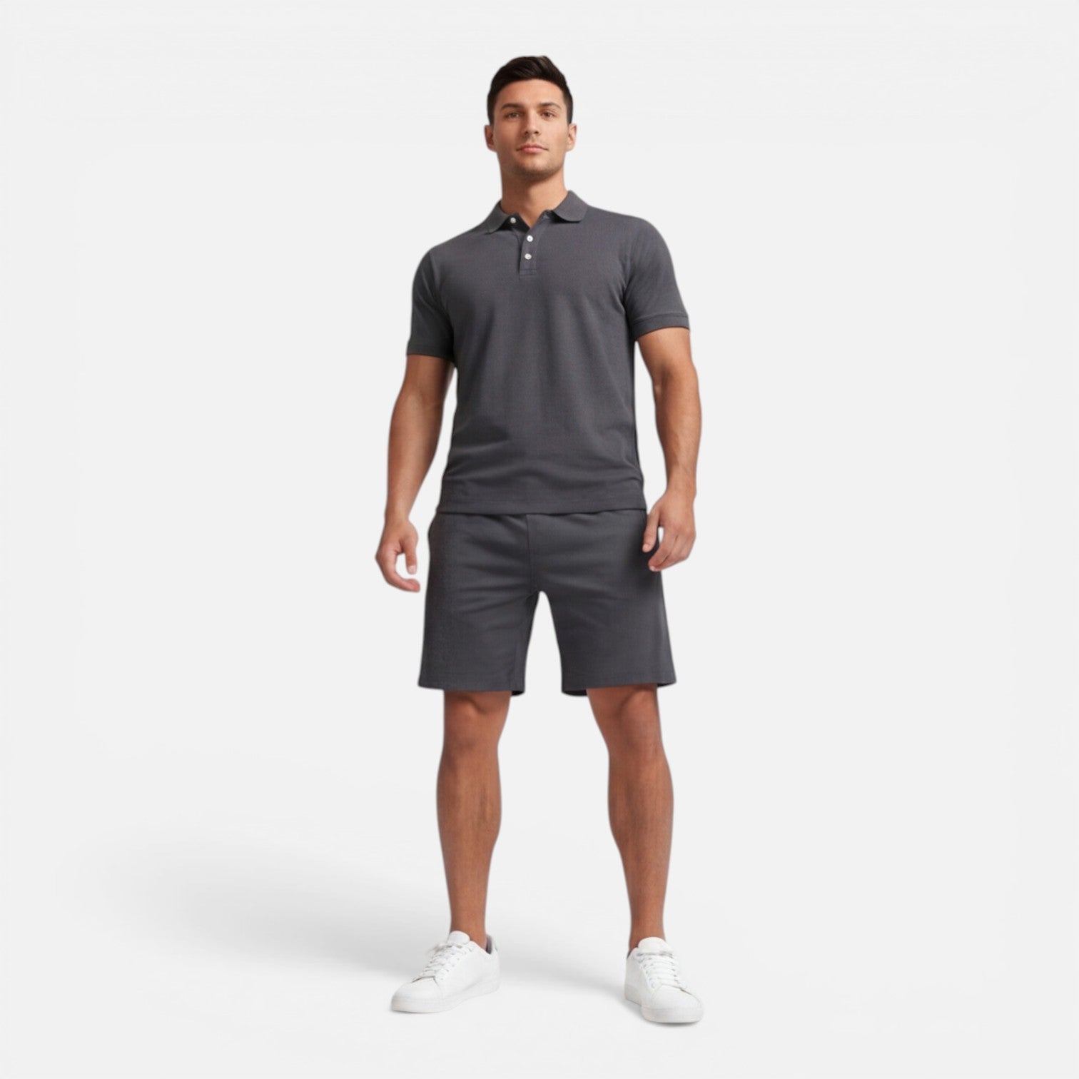 Men’s Slim Fit Polo Shirt and Shorts Set | Casual Summer Outfit