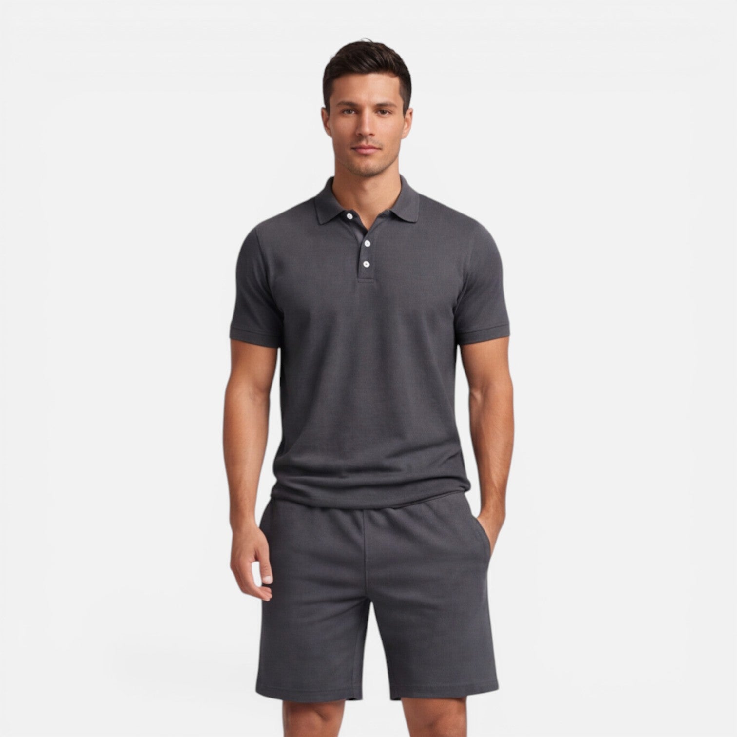 Men’s Slim Fit Polo Shirt and Shorts Set | Casual Summer Outfit