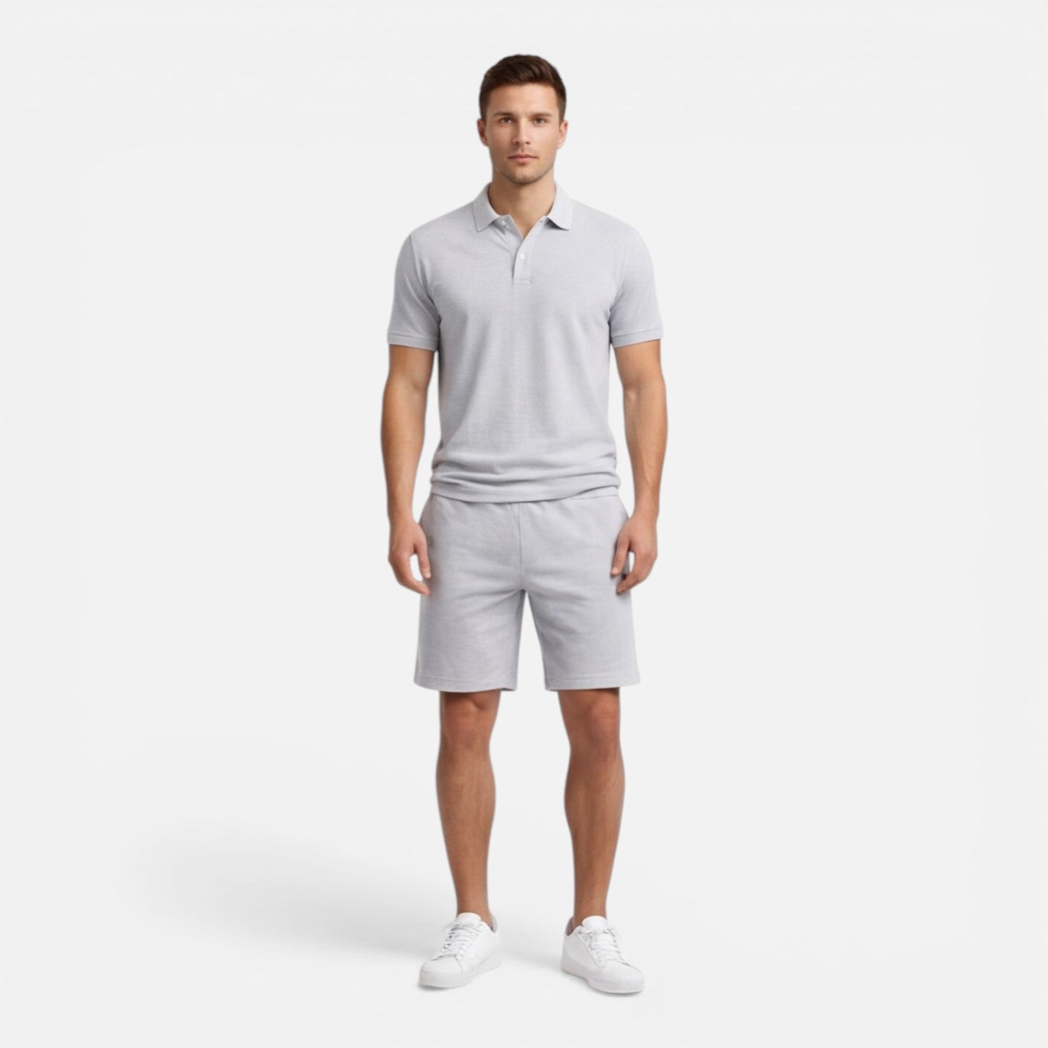 Men’s Slim Fit Polo Shirt and Shorts Set | Casual Summer Outfit
