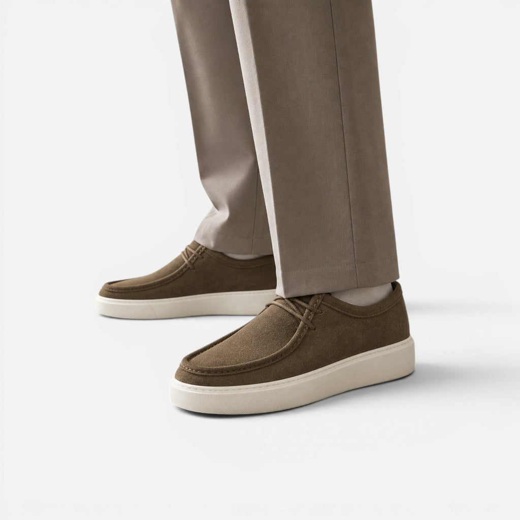 Men's Suede Lace-Up Loafers | Comfortable Casual Work Shoes