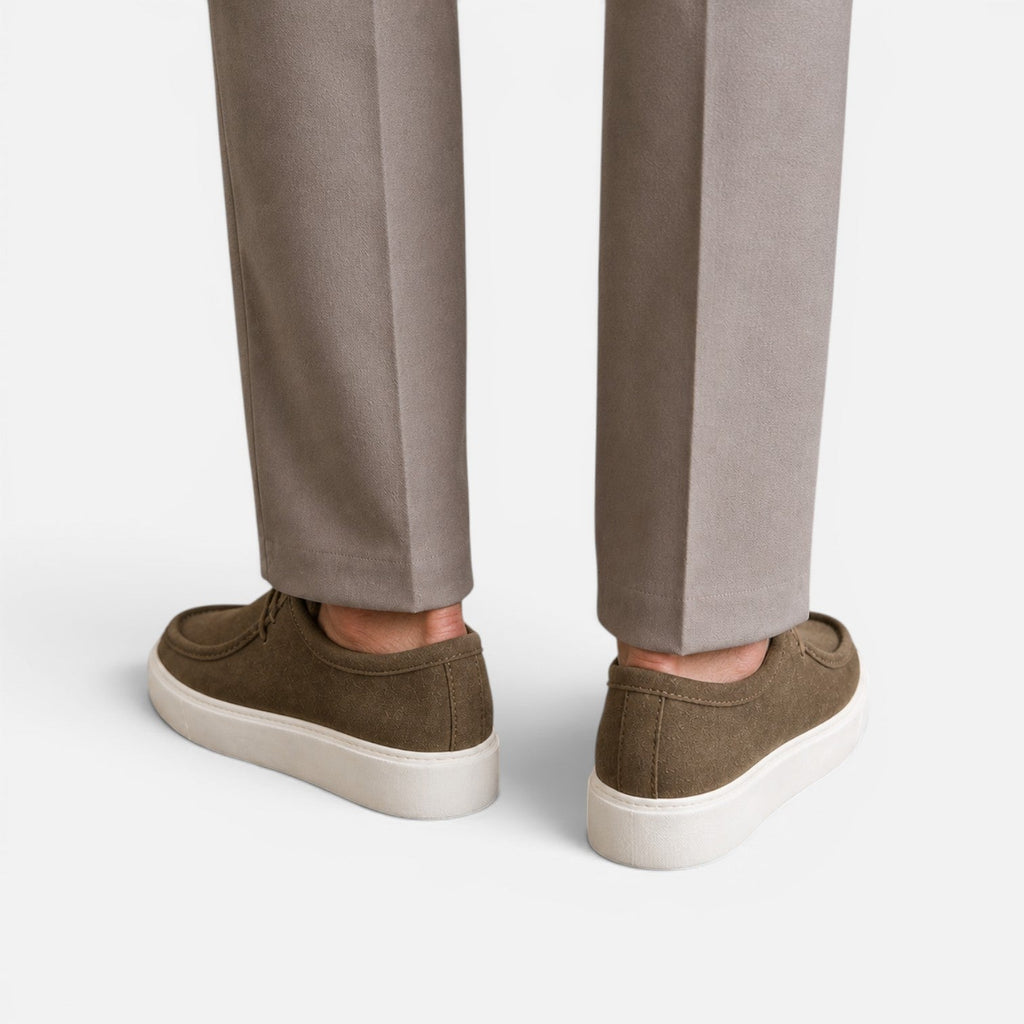 Men's Suede Lace-Up Loafers | Comfortable Casual Work Shoes