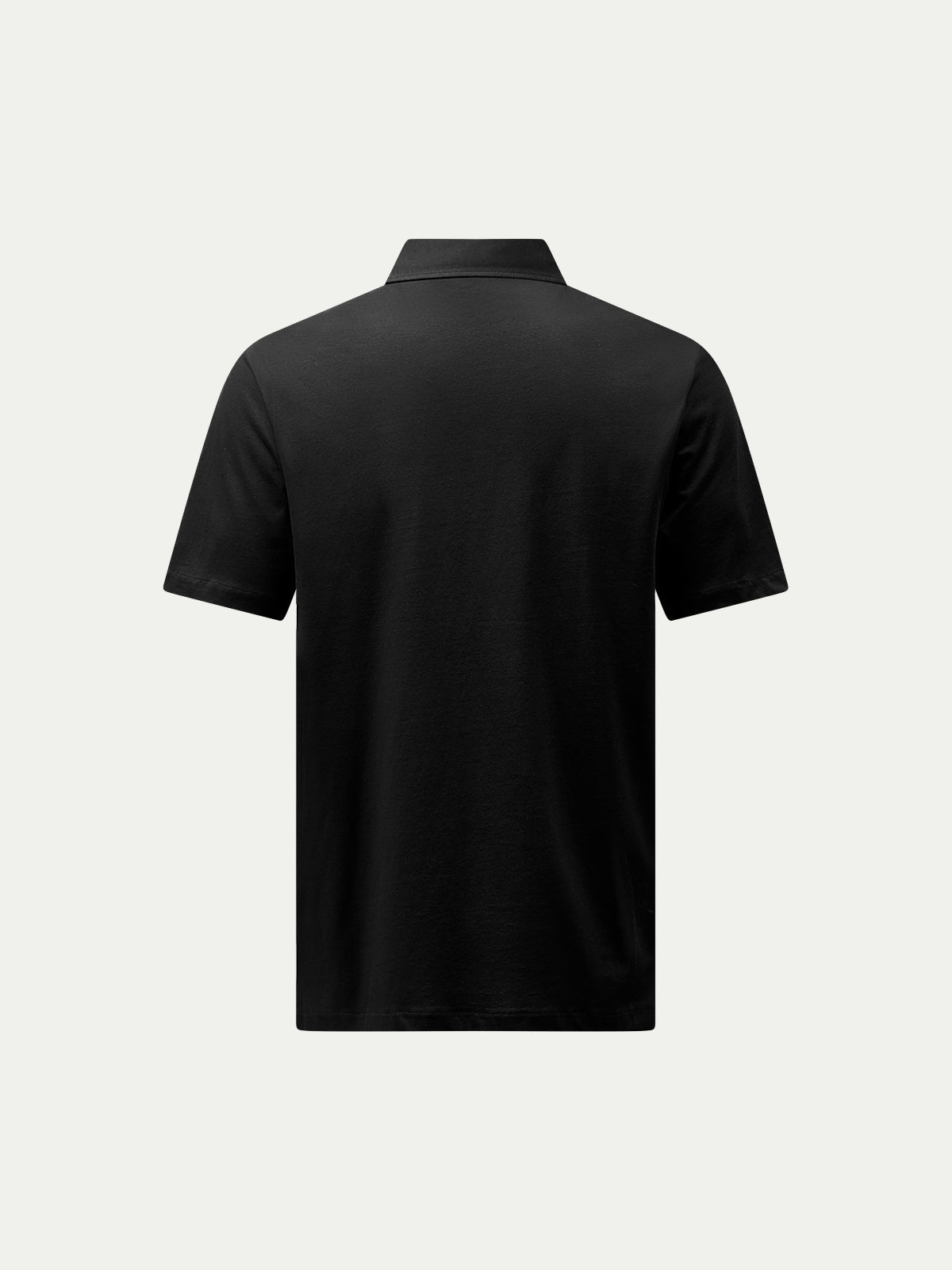 Mercerised Cotton Polo Shirt for Men - Black Casual Wear Top