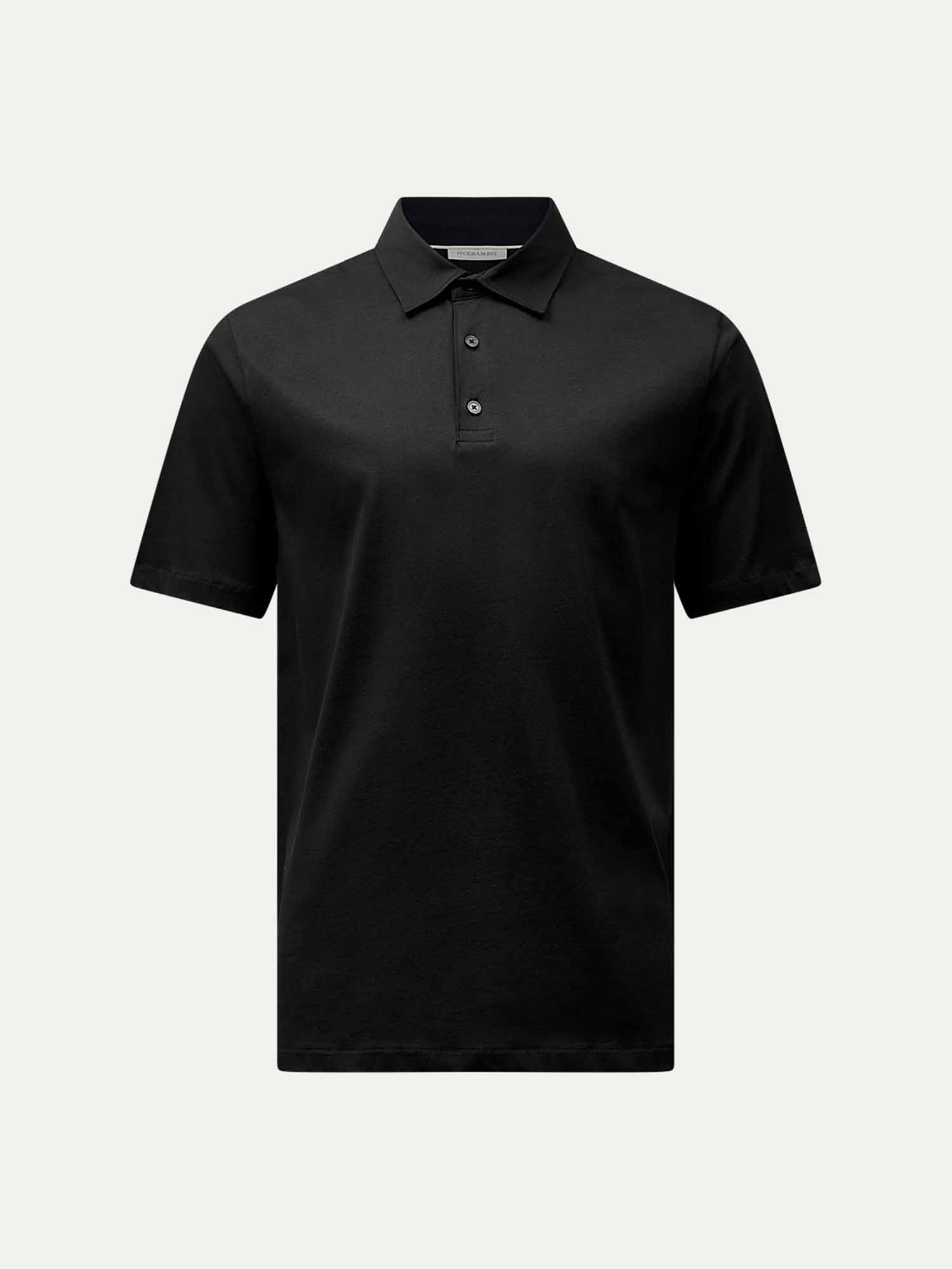 Mercerised Cotton Polo Shirt for Men - Black Casual Wear Top