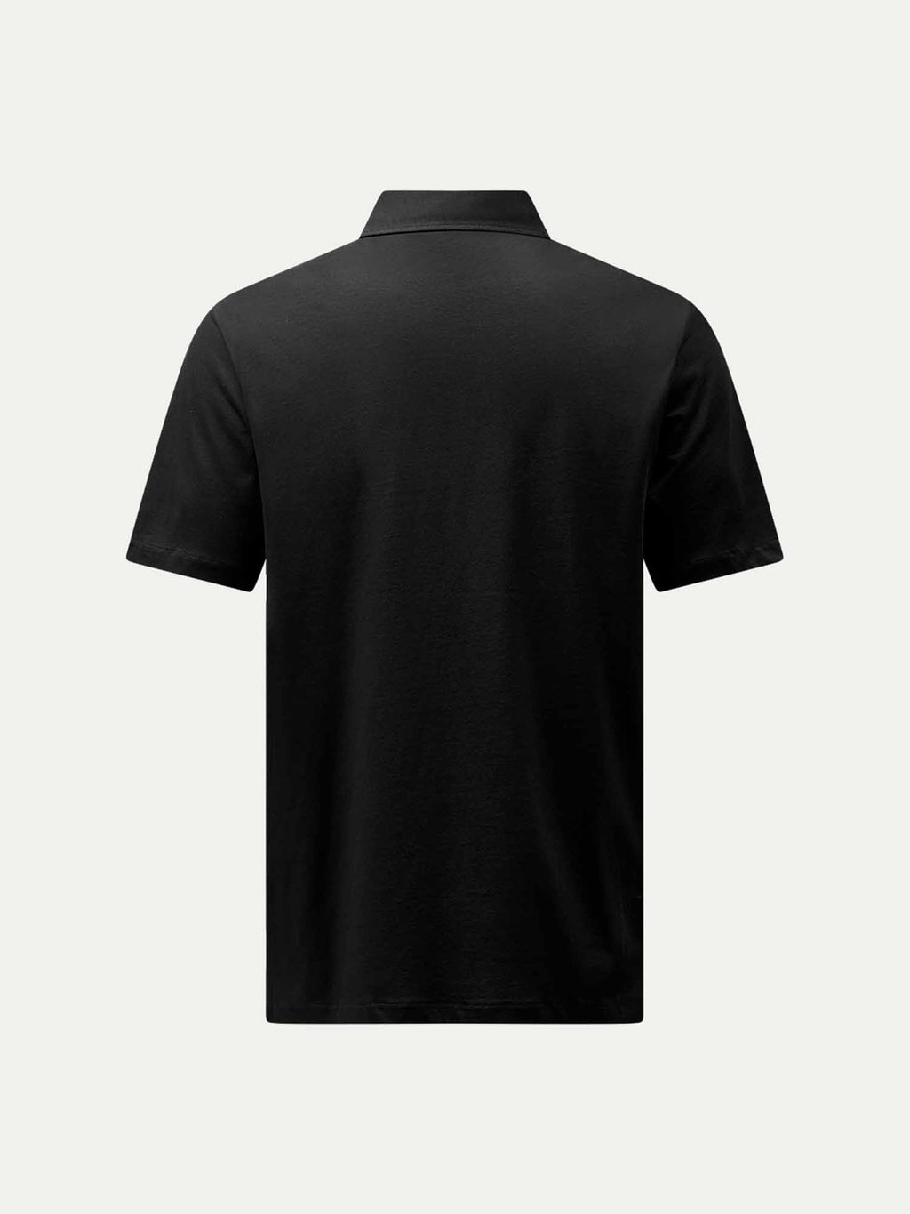 Mercerised Cotton Polo Shirt for Men - Black Casual Wear Top