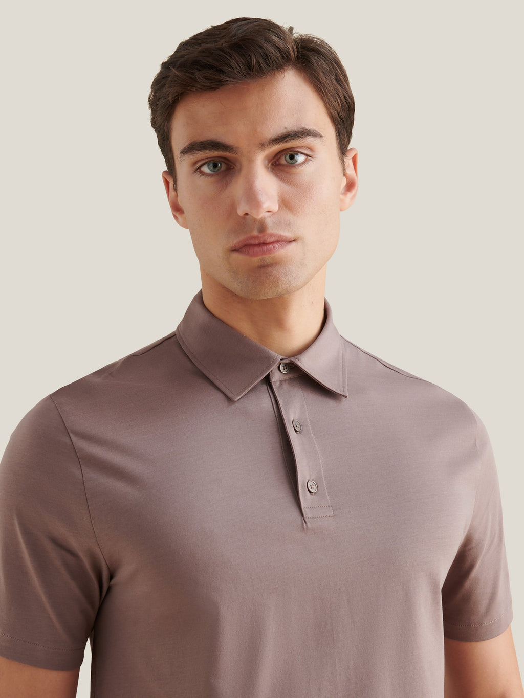 Mercerised Cotton Polo Shirt in Iron - Casual Wear for Men
