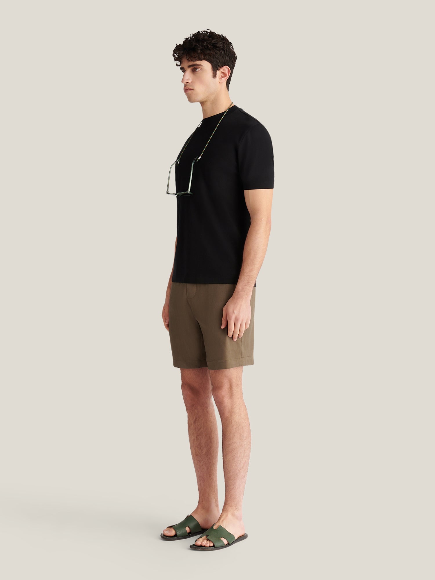 Mercerised Cotton T-Shirt in Black for Casual Wear and Everyday Comfort