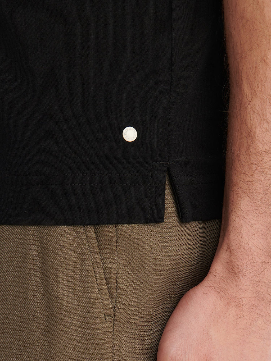 Mercerised Cotton T-Shirt in Black for Casual Wear and Everyday Comfort