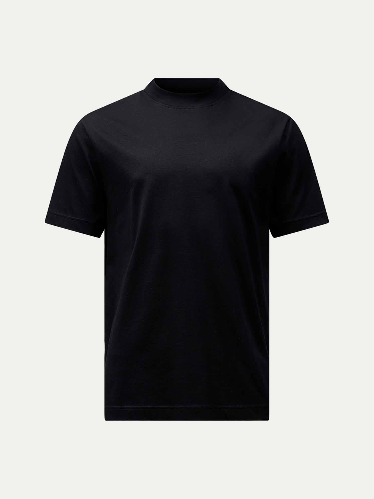 Mercerised Cotton T-Shirt in Black for Casual Wear and Everyday Comfort