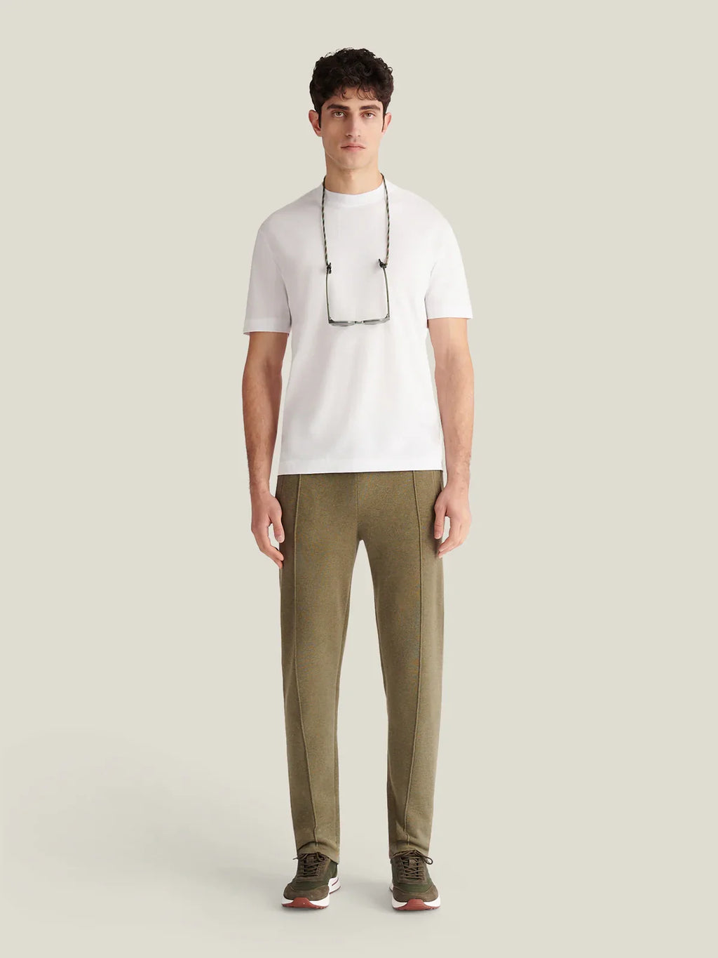 Mercerised Cotton T-Shirt in Bright White for Casual Wear