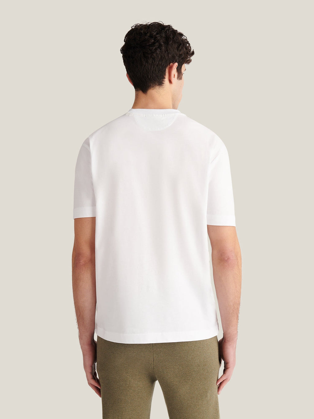 Mercerised Cotton T-Shirt in Bright White for Casual Wear