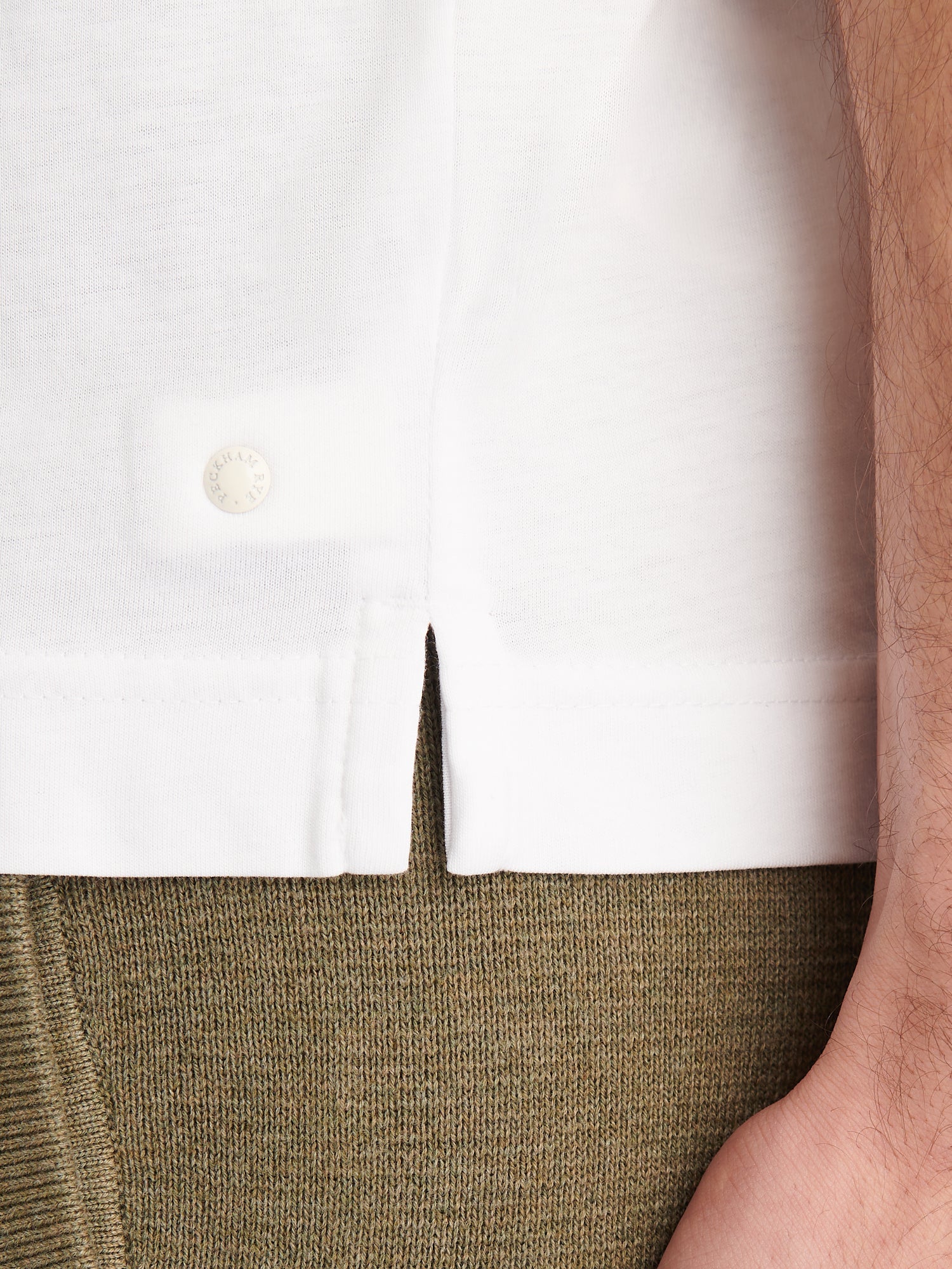 Mercerised Cotton T-Shirt in Bright White for Casual Wear