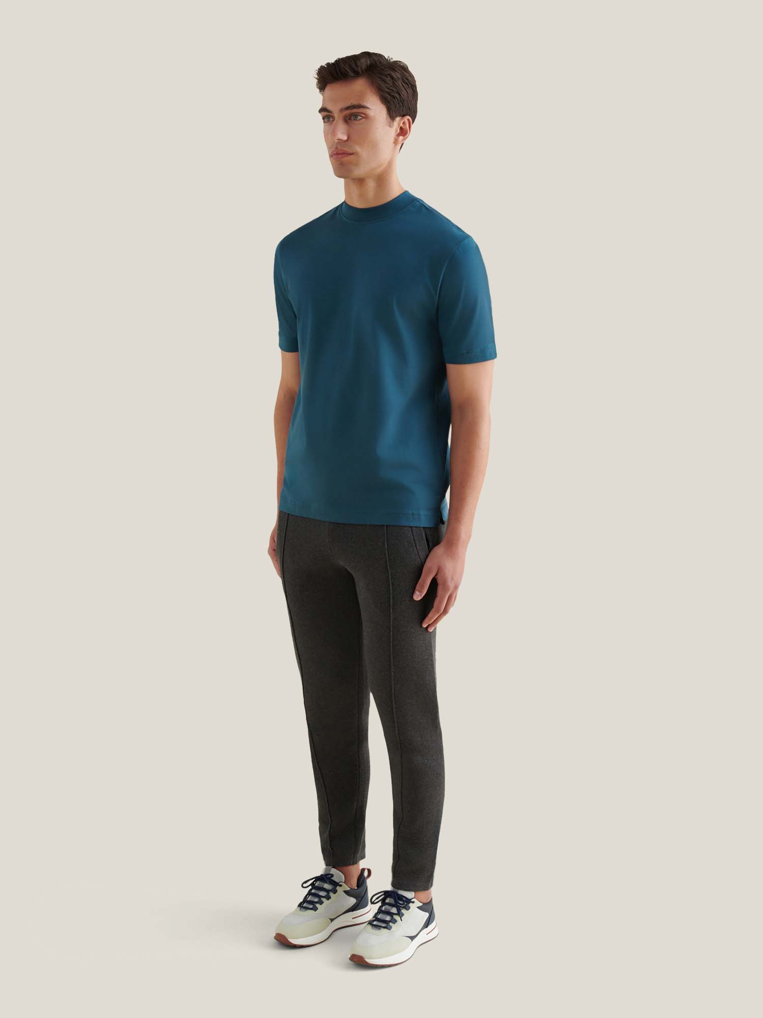 Mercerised Cotton T-Shirt in Stargazer Color - Casual Wear for Everyday Use
