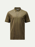 Mercerised Polo Shirt in Sea Turtle Color with Tipped Design for Casual Wear