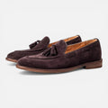 Nubuck Leather Tassel Loafers for Men | Comfortable Slip-On Dress Shoes
