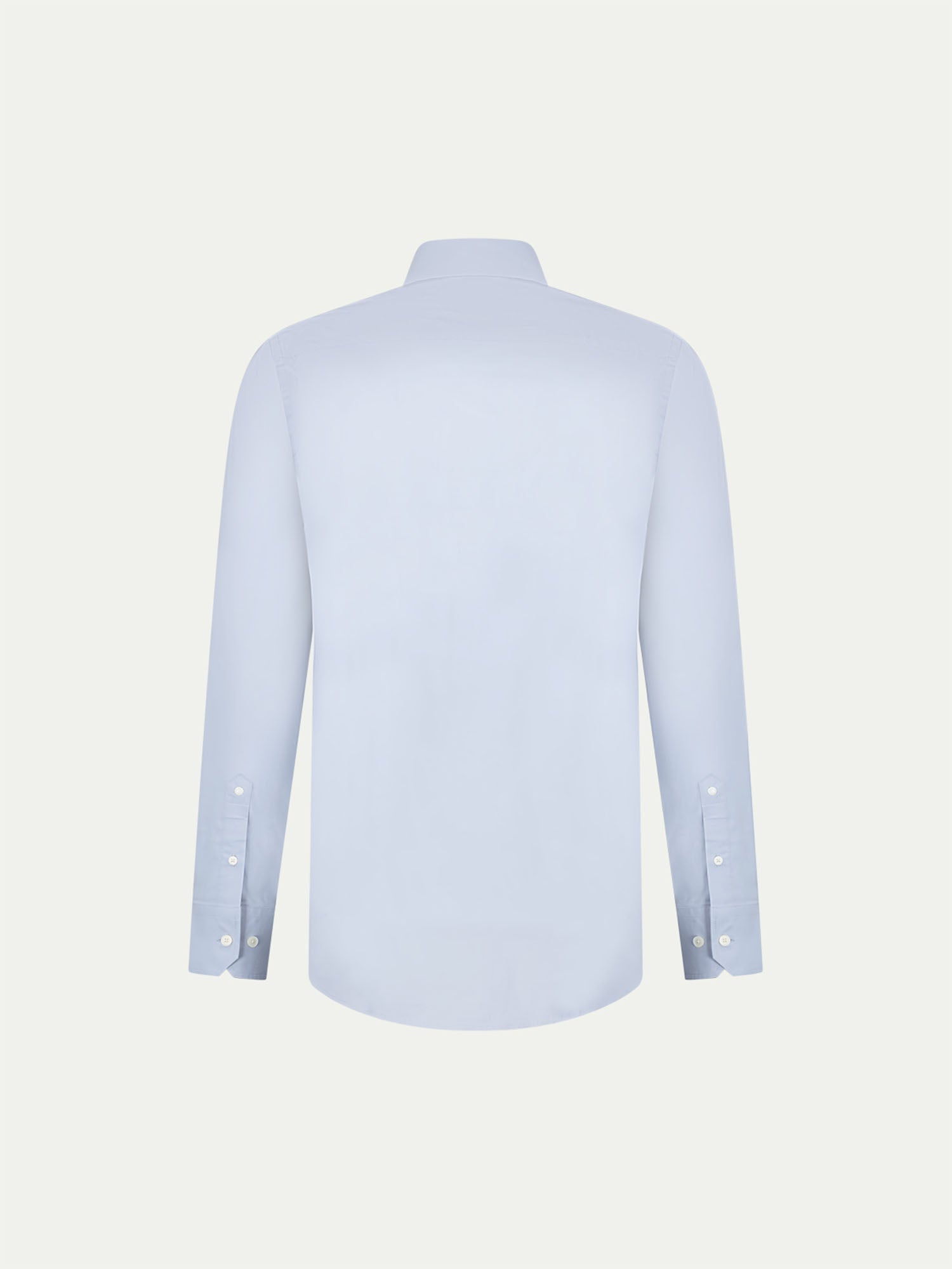 Slim Fit High Collar Cotton Poplin Shirt for Men - Blue Blizzard Color