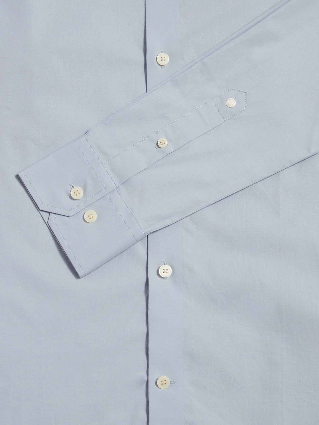 Slim Fit High Collar Cotton Poplin Shirt for Men - Blue Blizzard Color