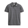 V-Neck Cable Knit Polo Shirt - Premium Cotton Blend - Casual Wear for Men