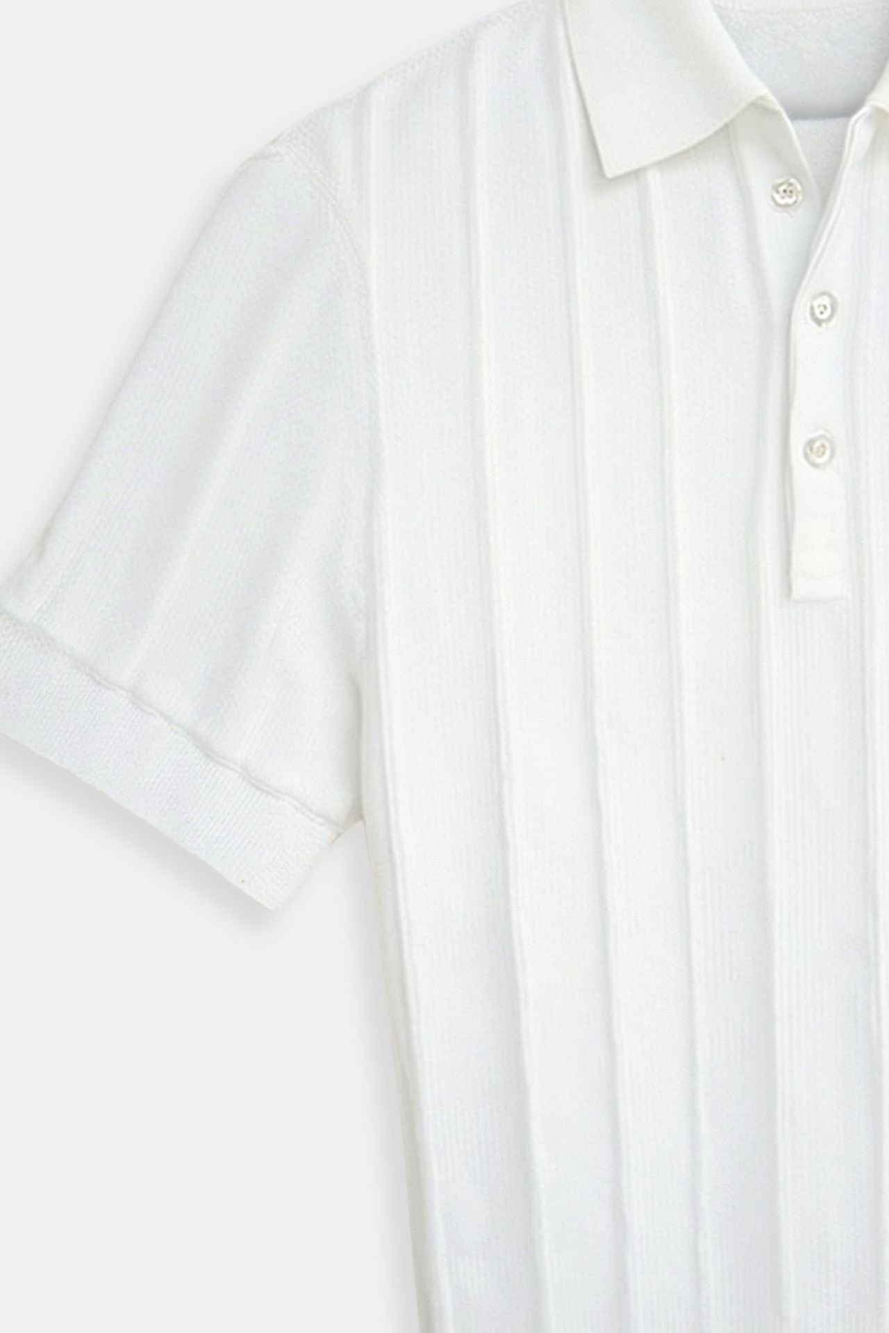 Vertical Striped Cotton Polo Shirt for Casual Wear