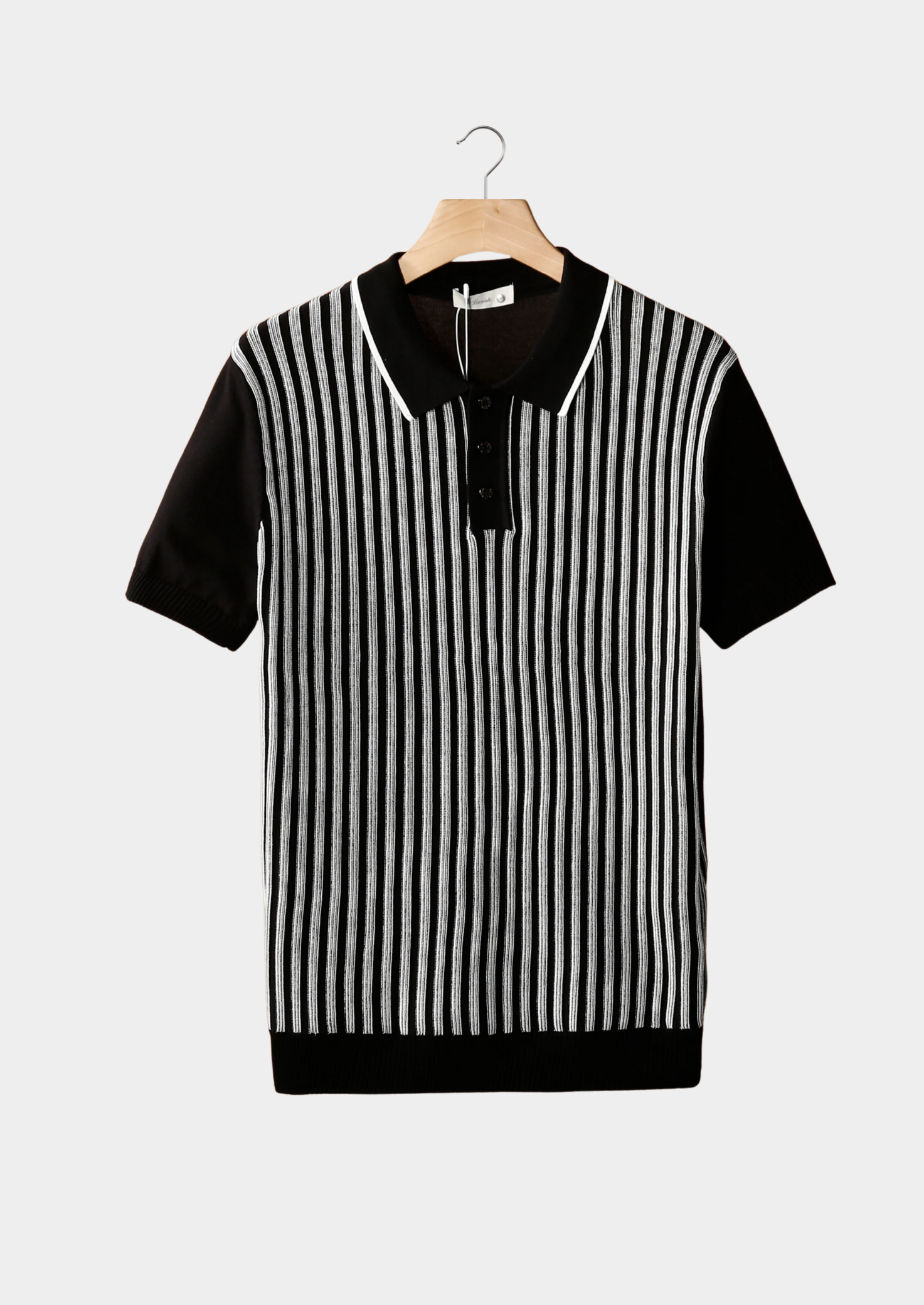 Vertical Striped Polo Shirt - Cotton Blend - Casual Wear for Men
