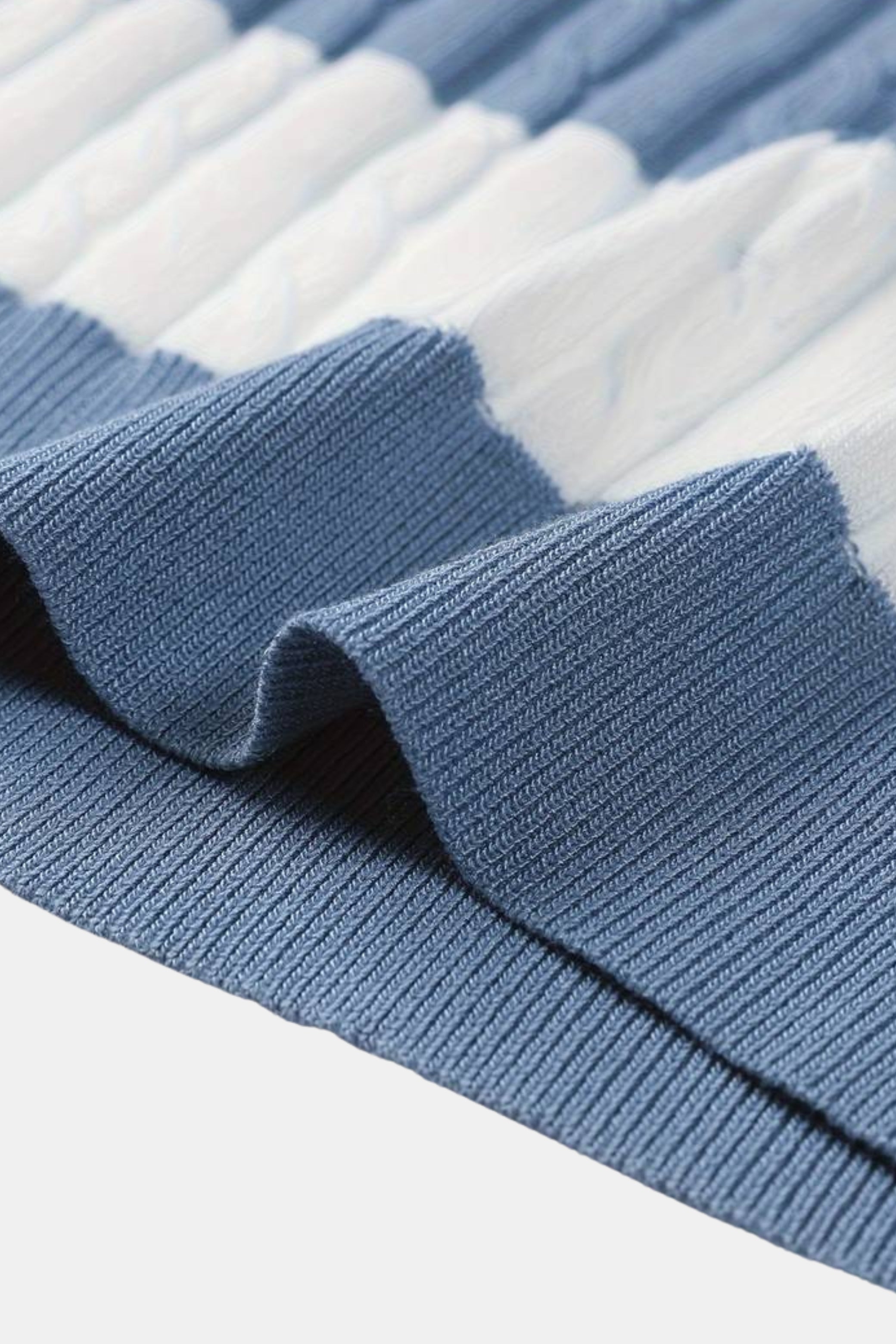 White Stripe Polo Shirt - Cotton Blend - Casual Wear - Men's Apparel