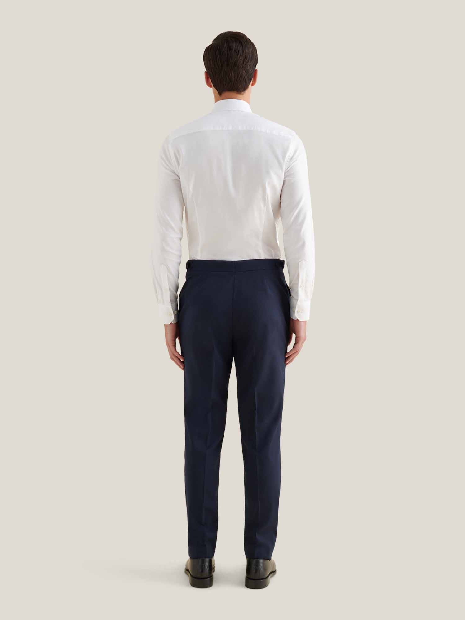 White Twill Dress Shirt for Men - Classic Fit, Formal Wear