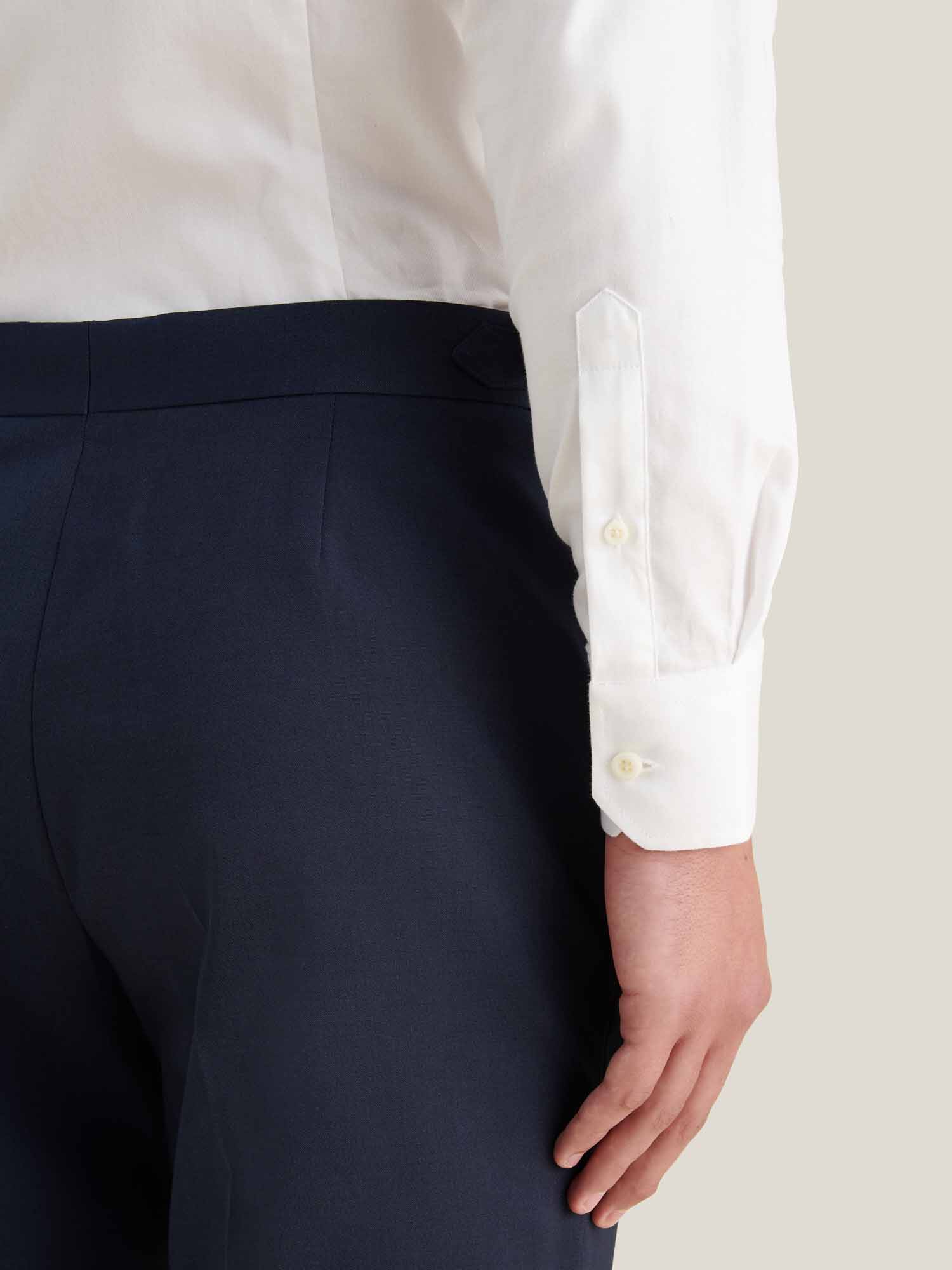 White Twill Dress Shirt for Men - Classic Fit, Formal Wear