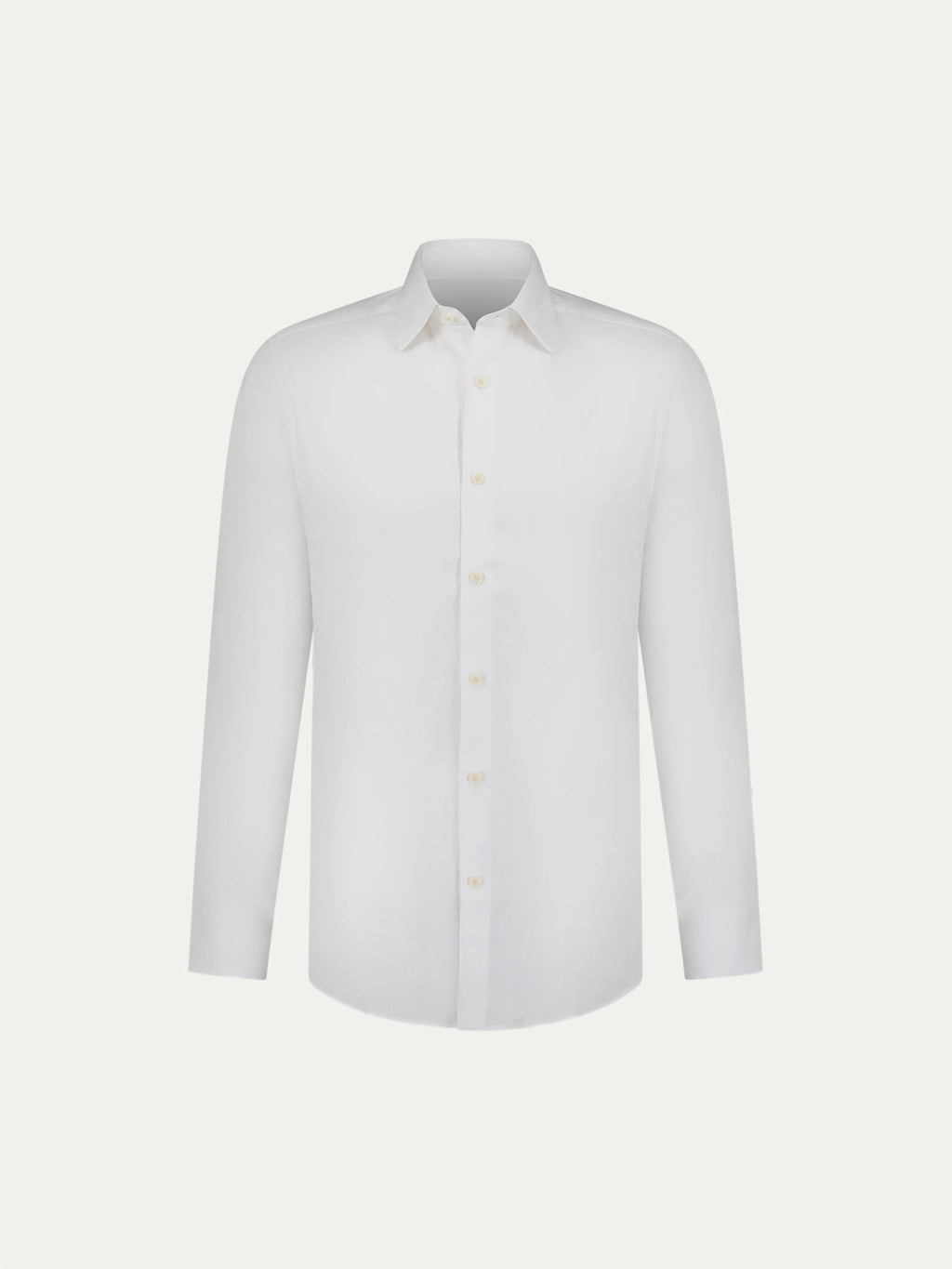White Twill Dress Shirt for Men - Classic Fit, Formal Wear